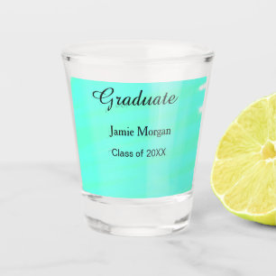 Vaso De Chupito Graduación acuarela verde azul agregar nombre año