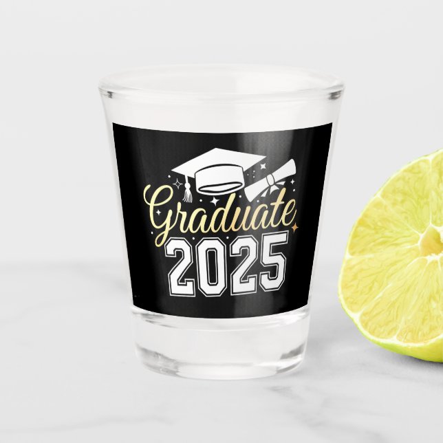 Vaso De Chupito Graduación De 2025 Graduado (Anverso)