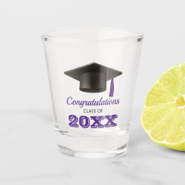 Vaso De Chupito Graduación de la Escuela Purple Felicitaciones
