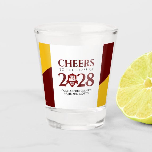 Vaso De Chupito Graduación de la Universidad de la Escuela de Oro  (Anverso)