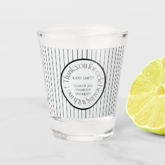 Vaso De Chupito Graduación moderna y elegante con franja negra y t