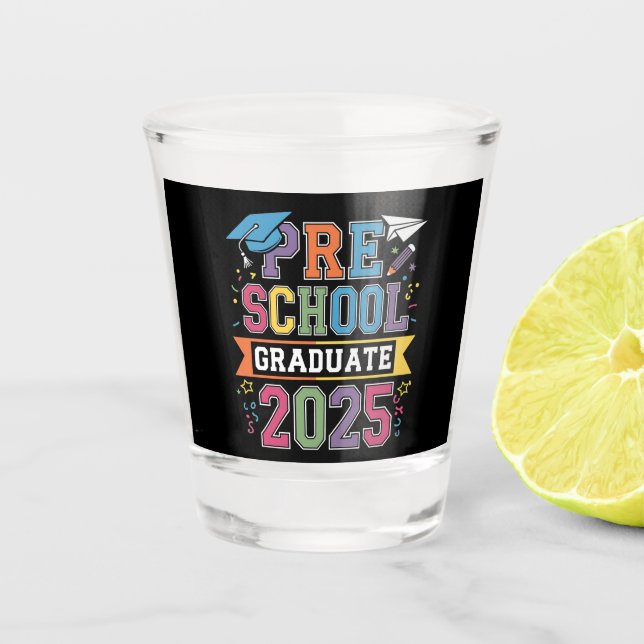 Vaso De Chupito Graduado Preescolar 2025 Escuela Preescolar K (Anverso)