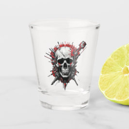 Vaso De Chupito Graffiti de calavera de vidrio disparado