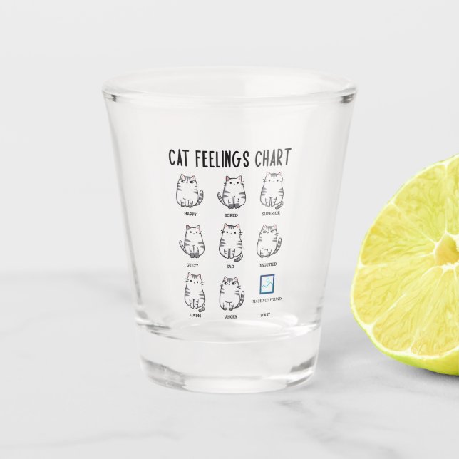 Vaso De Chupito Gráfico de sentimientos de gato (Anverso)