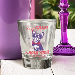 Vaso De Chupito Gráfico retro Bowtie Chihuahua - Cita tranquila