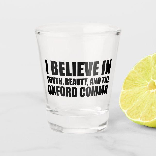 Vaso De Chupito Gramática divertida | Oxford Comma (Anverso)