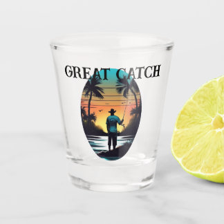 Vaso De Chupito "Gran atracción" de cristal de disparo de pescador