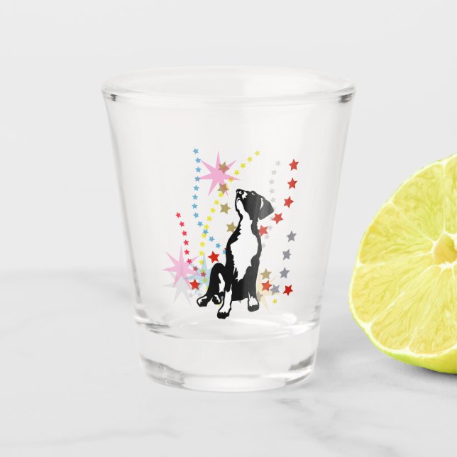 Vaso De Chupito Gran dane pipa con estrellas (Anverso)