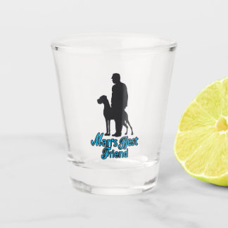 Vaso De Chupito Gran danés y hombre