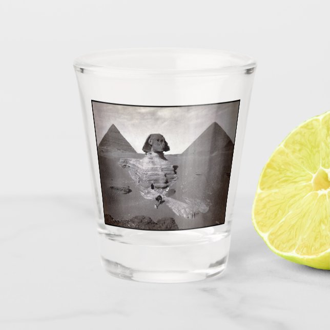 Vaso De Chupito Gran Esfinge y las pirámides de Giza Necrópolis Eg (Anverso)