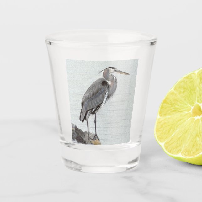 Vaso De Chupito Gran garza azul (Anverso)