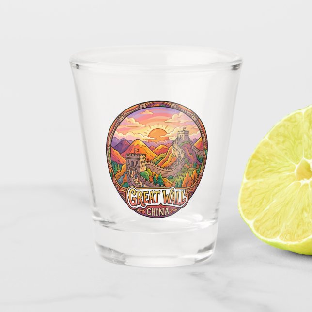 Vaso De Chupito Gran Muralla China (Sección Badaling) China (Anverso)
