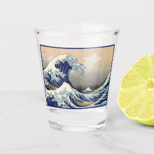Vaso De Chupito Gran Ola frente a Kanagawa y Monte Fuji Mar de Jap