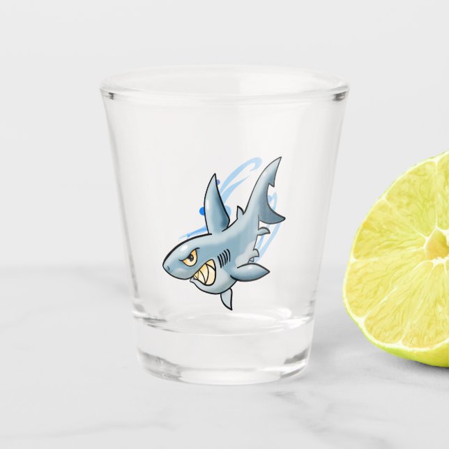 Vaso De Chupito Gran tiburón blanco Personalizado (Anverso)