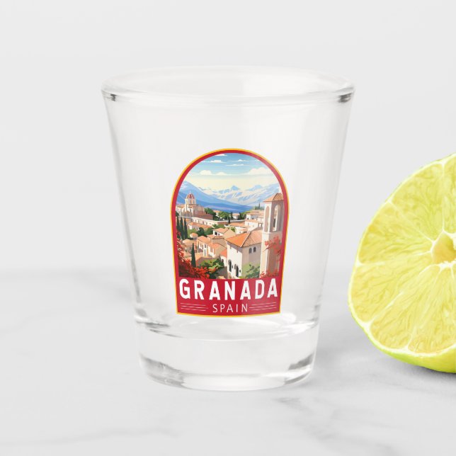 Vaso De Chupito Granada España Viaje de arte (Anverso)