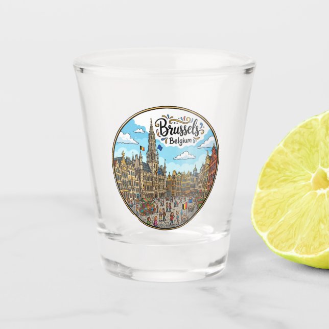 Vaso De Chupito Grand Place Bélgica (Anverso)