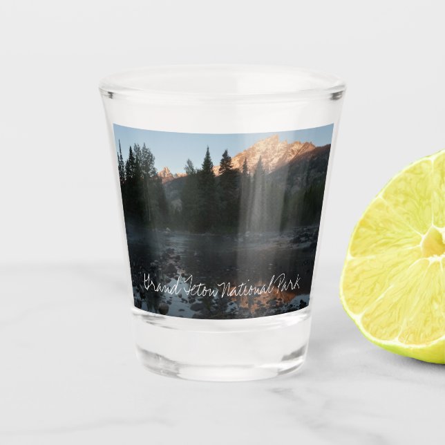 Vaso De Chupito Grand Teton Sunrise en Cottonwood Creek (Anverso)