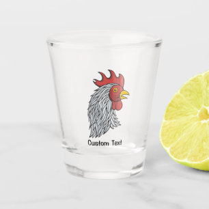 Vaso De Chupito Gray Rooster's Head