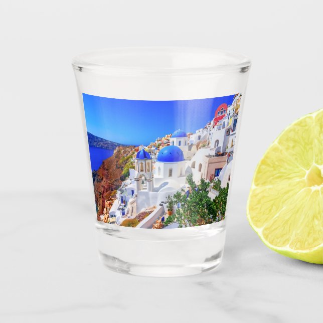 Vaso De Chupito Grecia Santorini (Anverso)