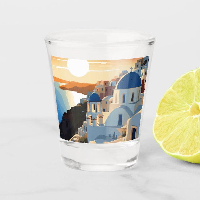 VASO DE CHUPITO GRECIA SANTORINI #1 (Anverso)
