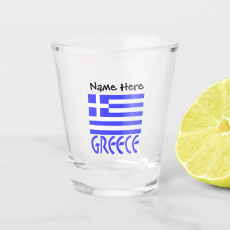 Vaso De Chupito Grecia y la bandera griega con tu nombre