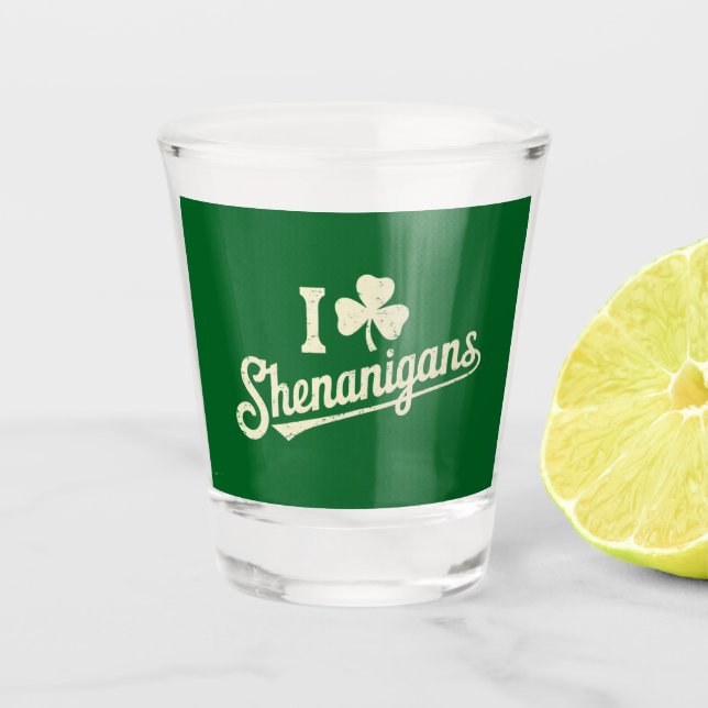 Vaso De Chupito Green Funny Irish Patty's Shamrock Saint Patricks (Anverso)