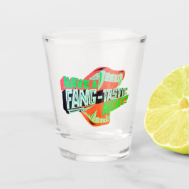 Vaso De Chupito Green Glow Halloween Pun Ten una noche fang-tastic