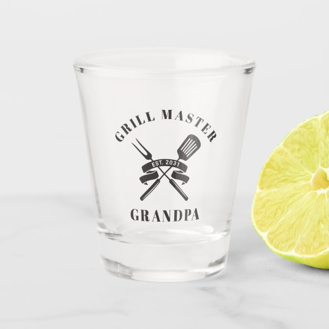 Vaso De Chupito Grill Master Abuelo Mejor Abuelo Personalizado (Anverso)