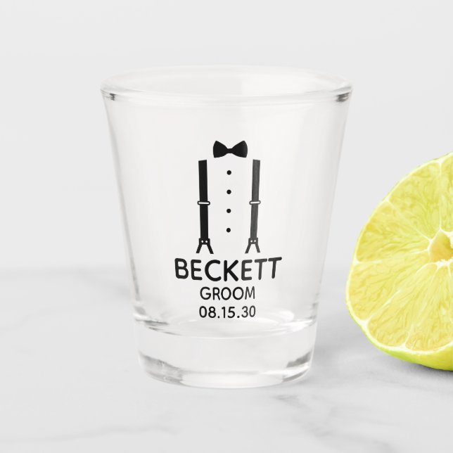 Vaso De Chupito Groom Black Bow Tie (Anverso)