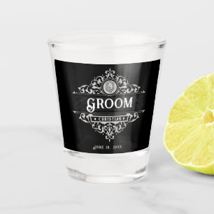 Vaso De Chupito Groom blanco y negro vintage
