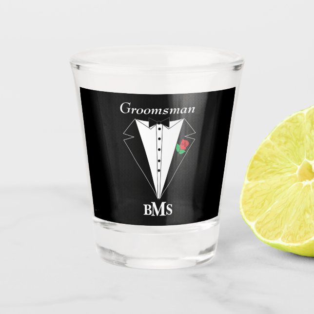 Vaso De Chupito Groom, Groomsmen y la mejor fiesta de licenciatura (Anverso)