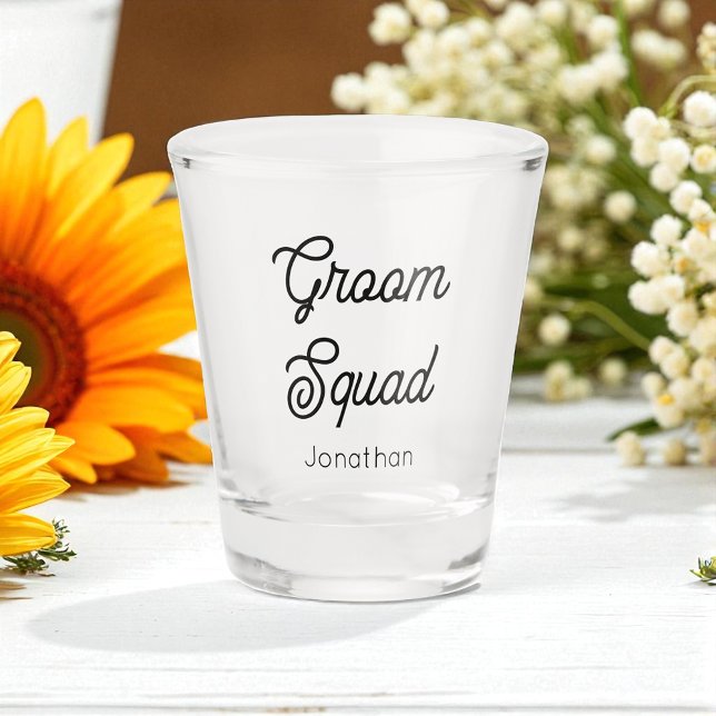 Vaso De Chupito Groom Squad Boda Blanco negro (Subido por el creador)