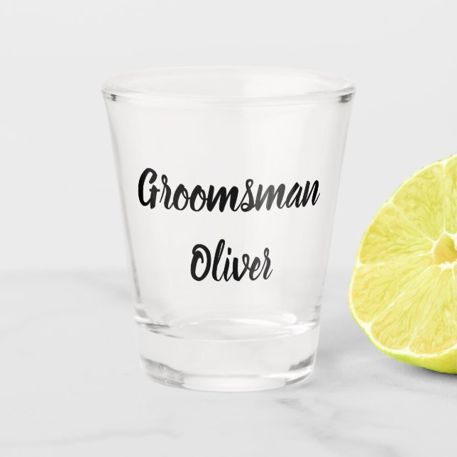Vaso De Chupito Groomsman Black Custom Name Gifts Boda (Anverso)
