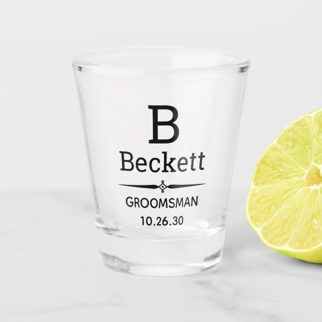 Vaso De Chupito Groomsman Monogrammed (Anverso)