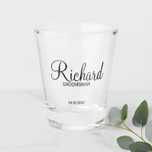 Vaso De Chupito Groomsman personalizado con guión moderno