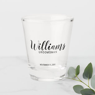 Vaso De Chupito Groomsman personalizado con guión moderno