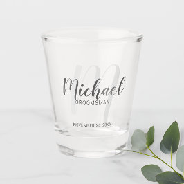 Vaso De Chupito Groomsmen personalizado de escritura moderna