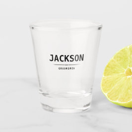 Vaso De Chupito Groomsmen personalizado de nombre simple negro mod