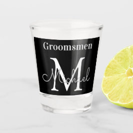 Vaso De Chupito groomsmen personalizados blanco negro