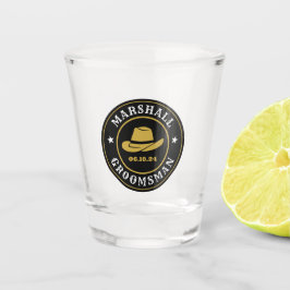 Vaso De Chupito Groomsmen Personalizados con el logotipo rústico d