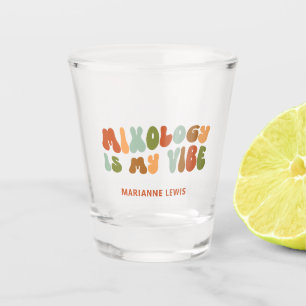 Vaso De Chupito Groovy Retro Mixology Es Mi Vibra, Mixólogo