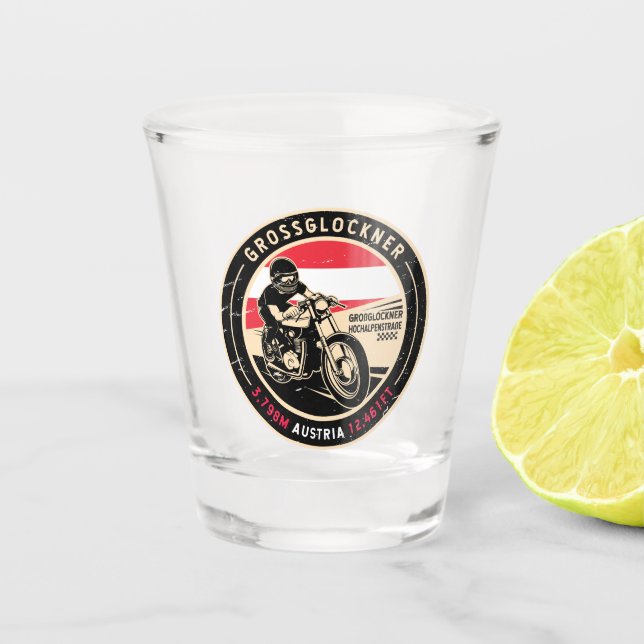 Vaso De Chupito Grossglockner | Austria | Motocicleta (Anverso)