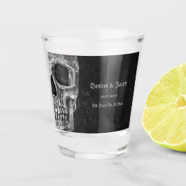 Vaso De Chupito Grunge Blanco Y Negro De Guay De Media Calavera Gó
