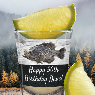 Vaso De Chupito Guay Crappie Pesca 50 cumpleaños Fun Fish