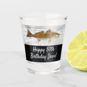 Vaso De Chupito Guay Red Drum Fishing 50th Birthday Name