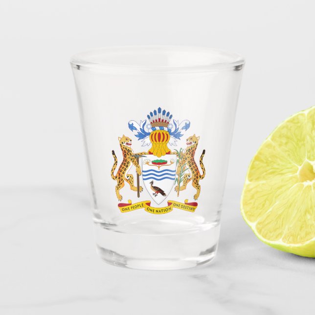 Vaso De Chupito Guayana Escudo de armas de vidrio disparado (Anverso)
