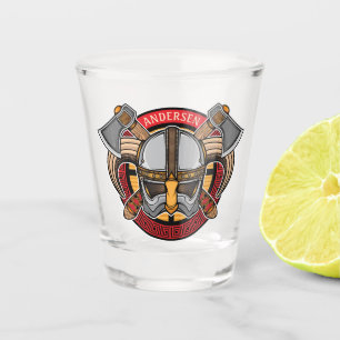 Vaso De Chupito Guerrero vikingo nórdico AGREGAR NOMBRE Hacha nórd