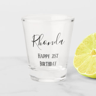 Vaso De Chupito Guión cursivo de 21 años