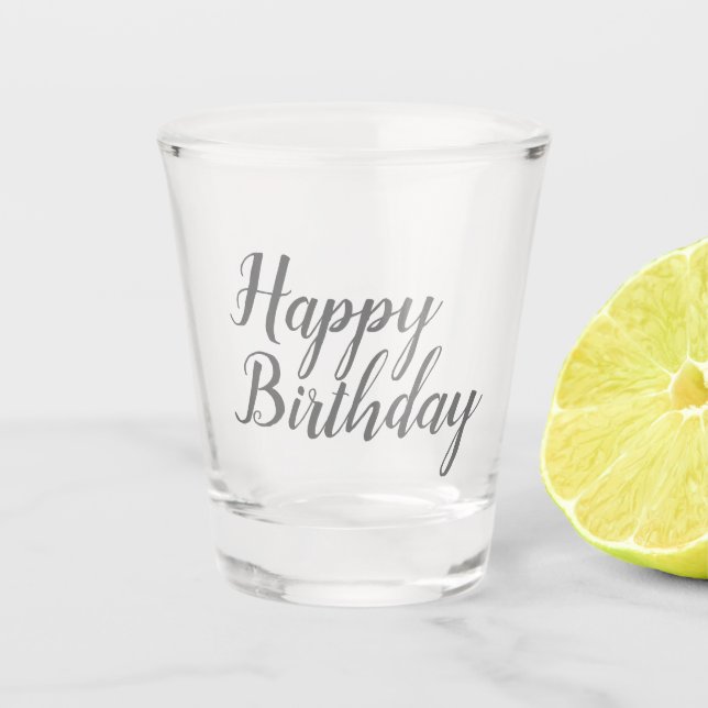 Vaso De Chupito Guión de cumpleaños feliz (Anverso)