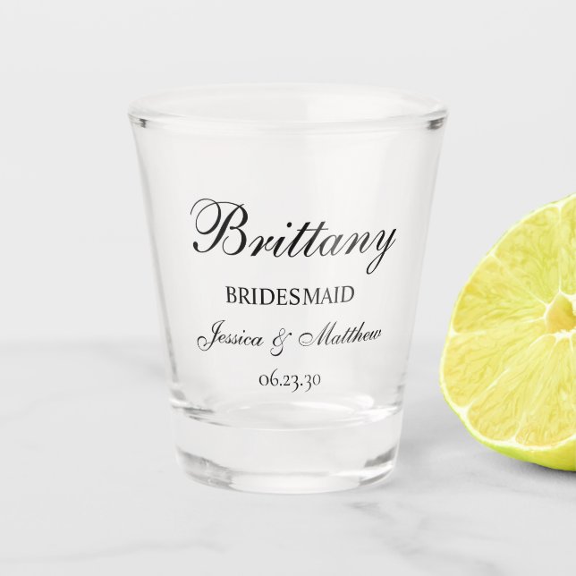Vaso De Chupito Guion de dama de honor personalizado (Anverso)